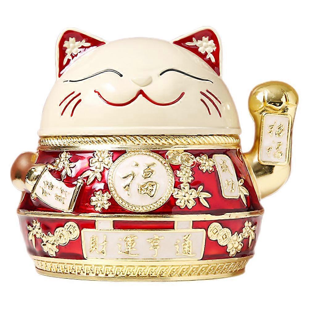 Cat Shape Ashtray Aluminium Alloy Cigarette Butt Container Decorative Piece For Office 1Set