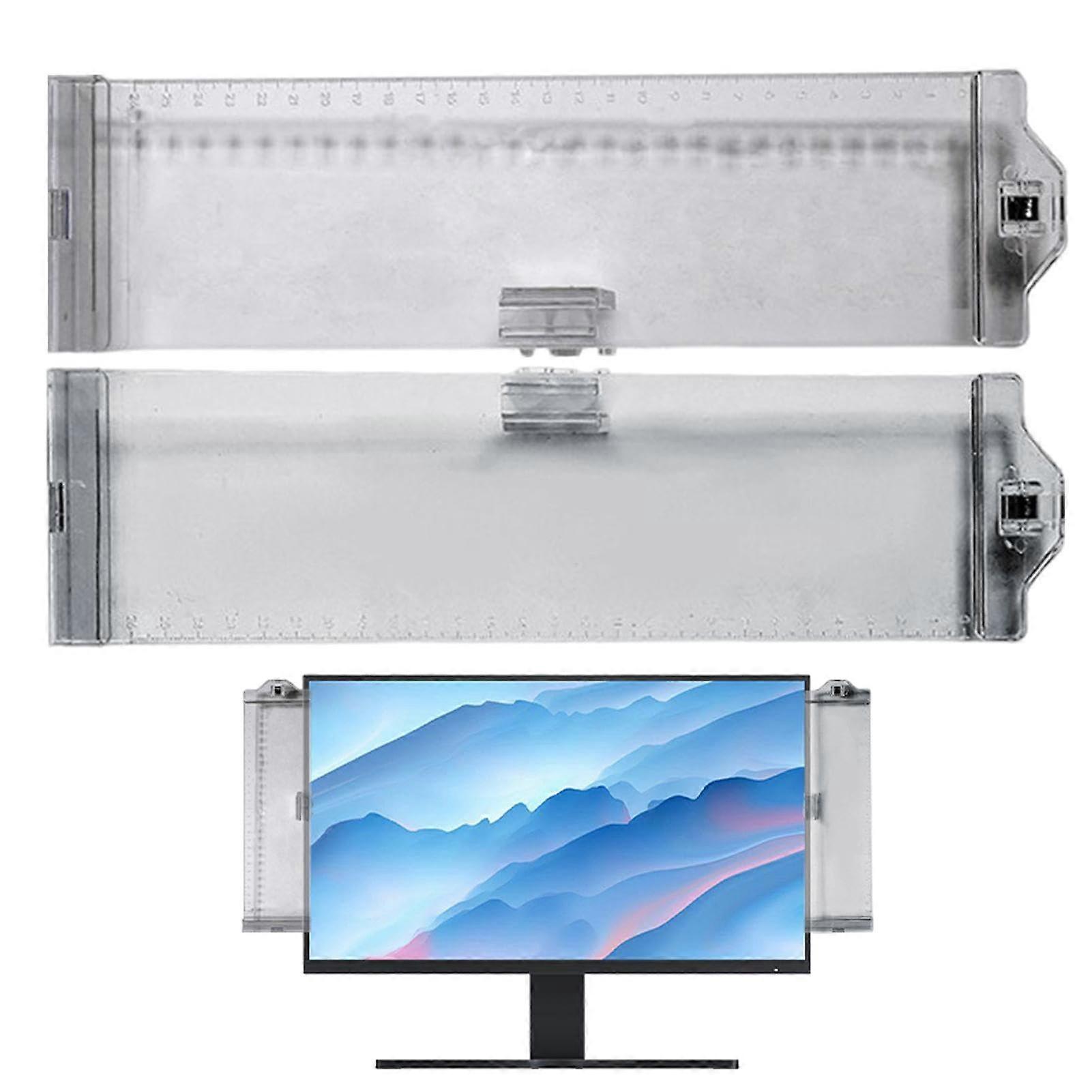Computer Monitor Memo Board, Sturdy Transparent Message Board with Phone Holder for Computer Sidewall, Grey Color