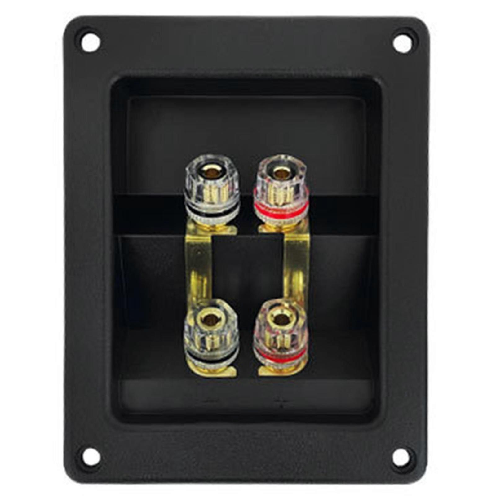 Live Speakers Terminal Box Shells 4 Copper Binding Post Cable Connector Speaker Junction Box Banana Speaker Terminal
