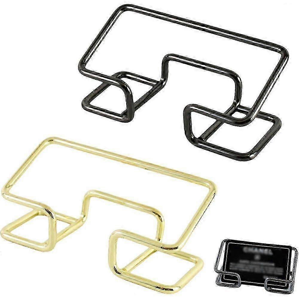 2 PCS Business Card Holder for Desk, Modern Business Card Display, Business Card Display Holder(Gold&Black)