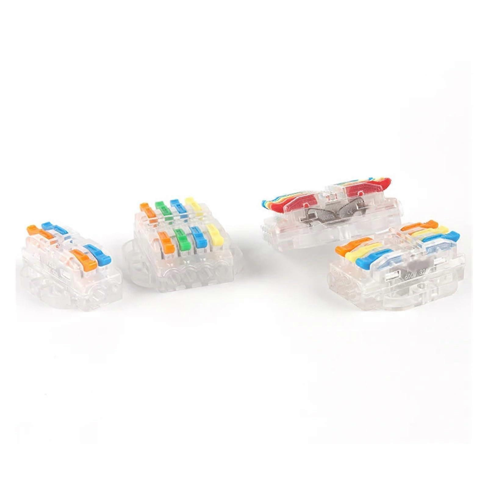 Quick Butt Electrical Wire Connector 222/223 Docking Wiring Conductor Push in Transparent Home Terminal Block(224TM) Standard size 224tm