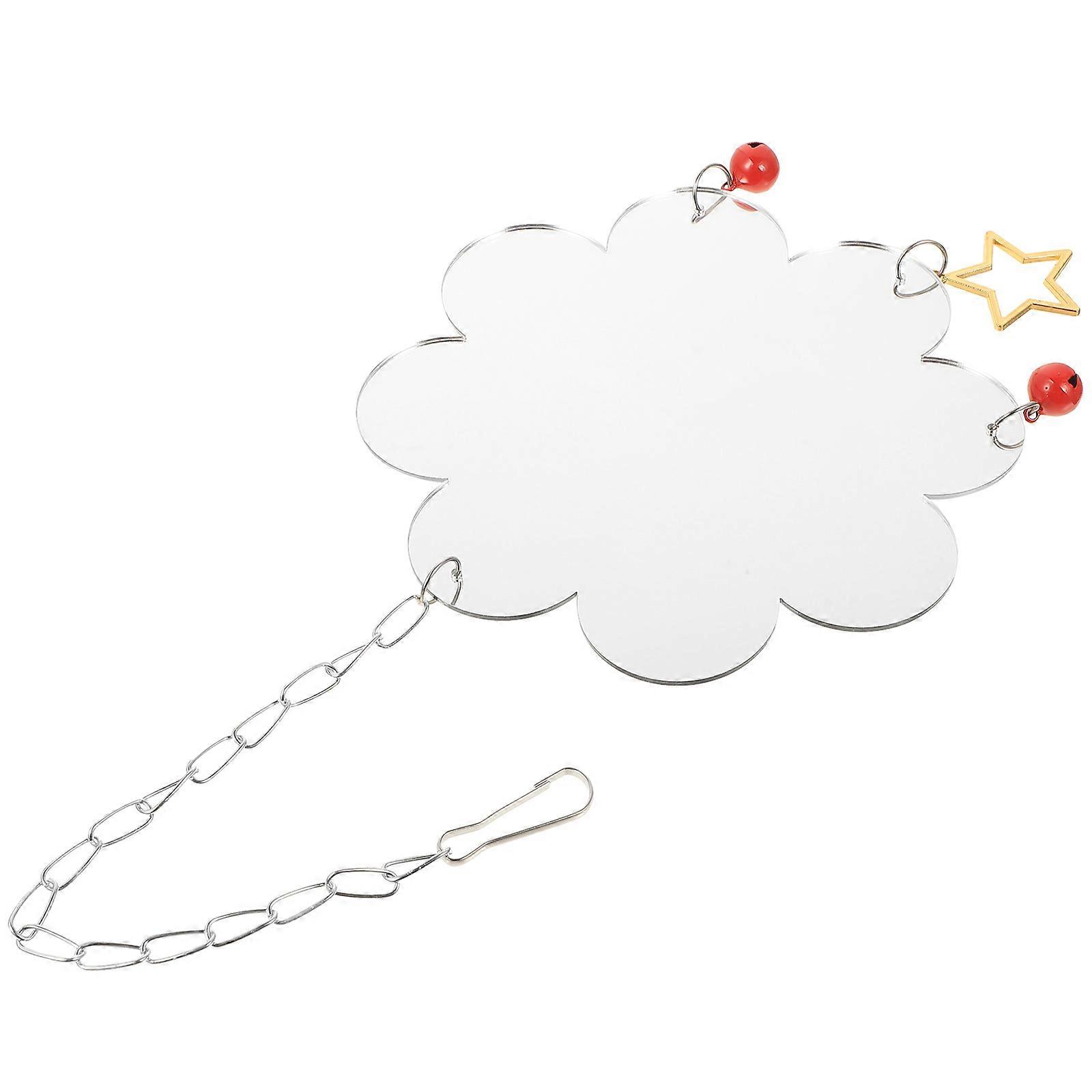 Parakeet Mirror Toy Pet Ornament For Pets Durable Material Round 1Set
