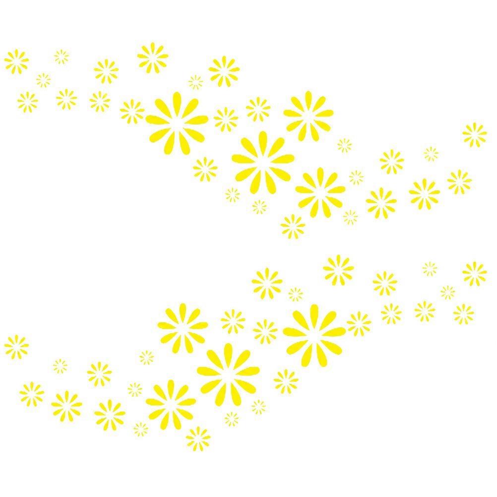 Stickers For Car Decorative Pvc Car Sticker Chic Design Car Body Yellow 10X10cm Easy To Remove 2Pcs