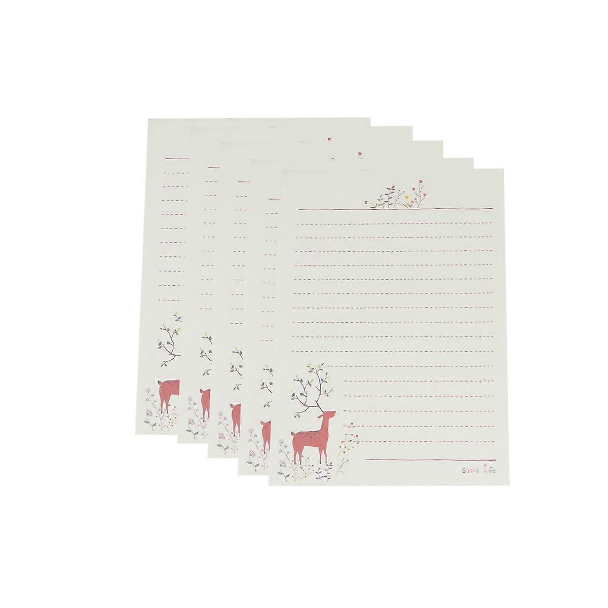 Vintage Writing Paper Simple and Old Style Deer Pattern 26x18.5cm Diy Calligraphy 50 Sheets