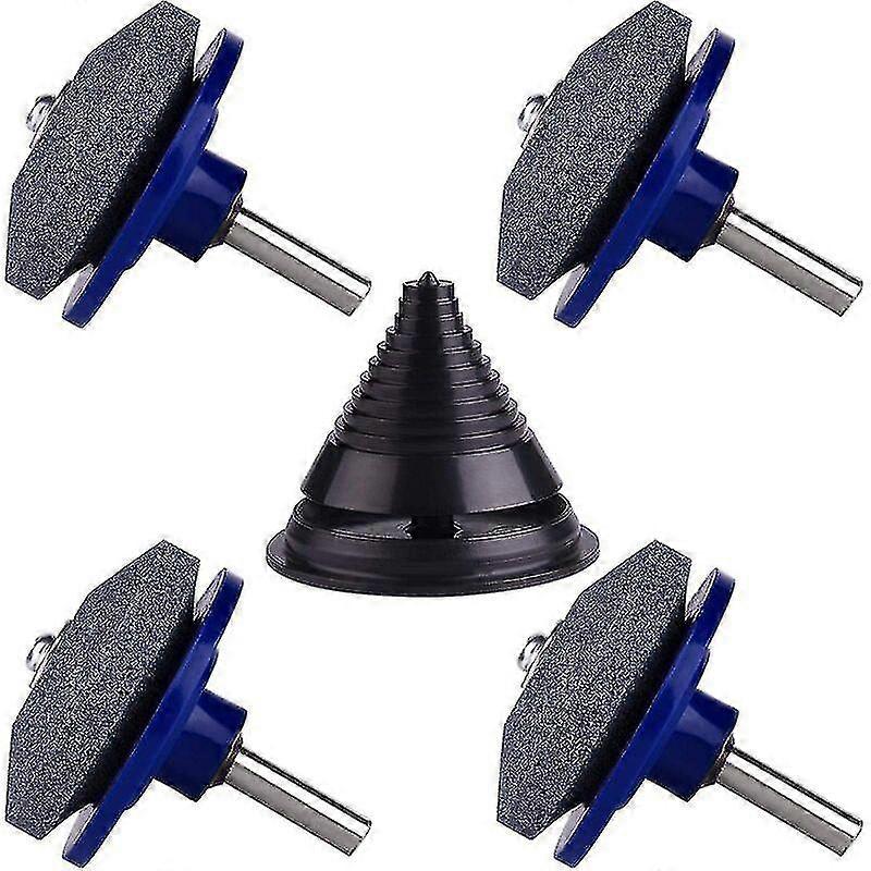 4 Packs Lawn Mower Blade Sharpener, Lawn Mower Accessories With 1 Pcs Blade Balancing Kit, Blade Sharpening Tools