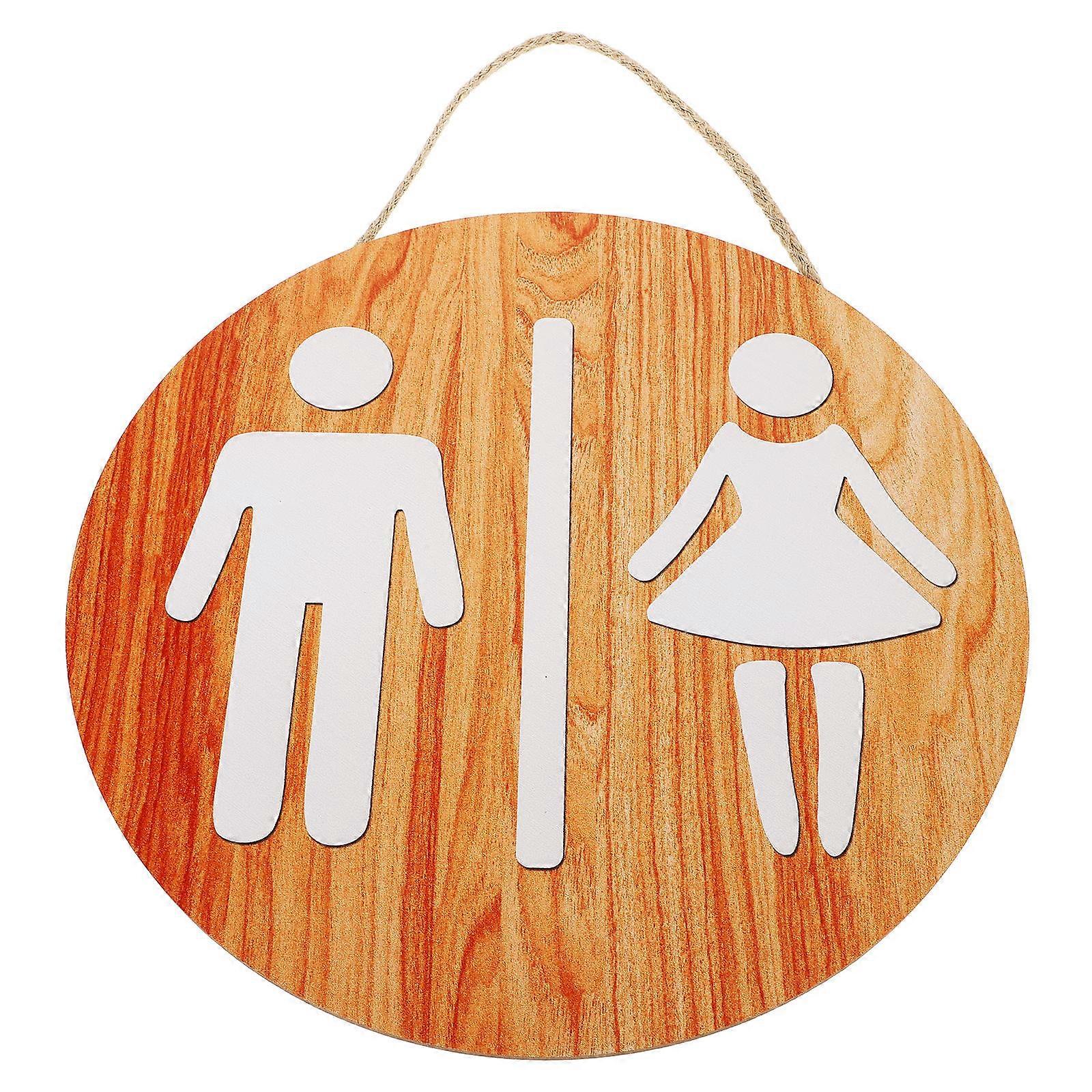 Rustic Wood Toilet Sign Assorted Color Hanging Restroom Identification Signs For Restaurant 30.00X30.00X0.50CM 1Pcs