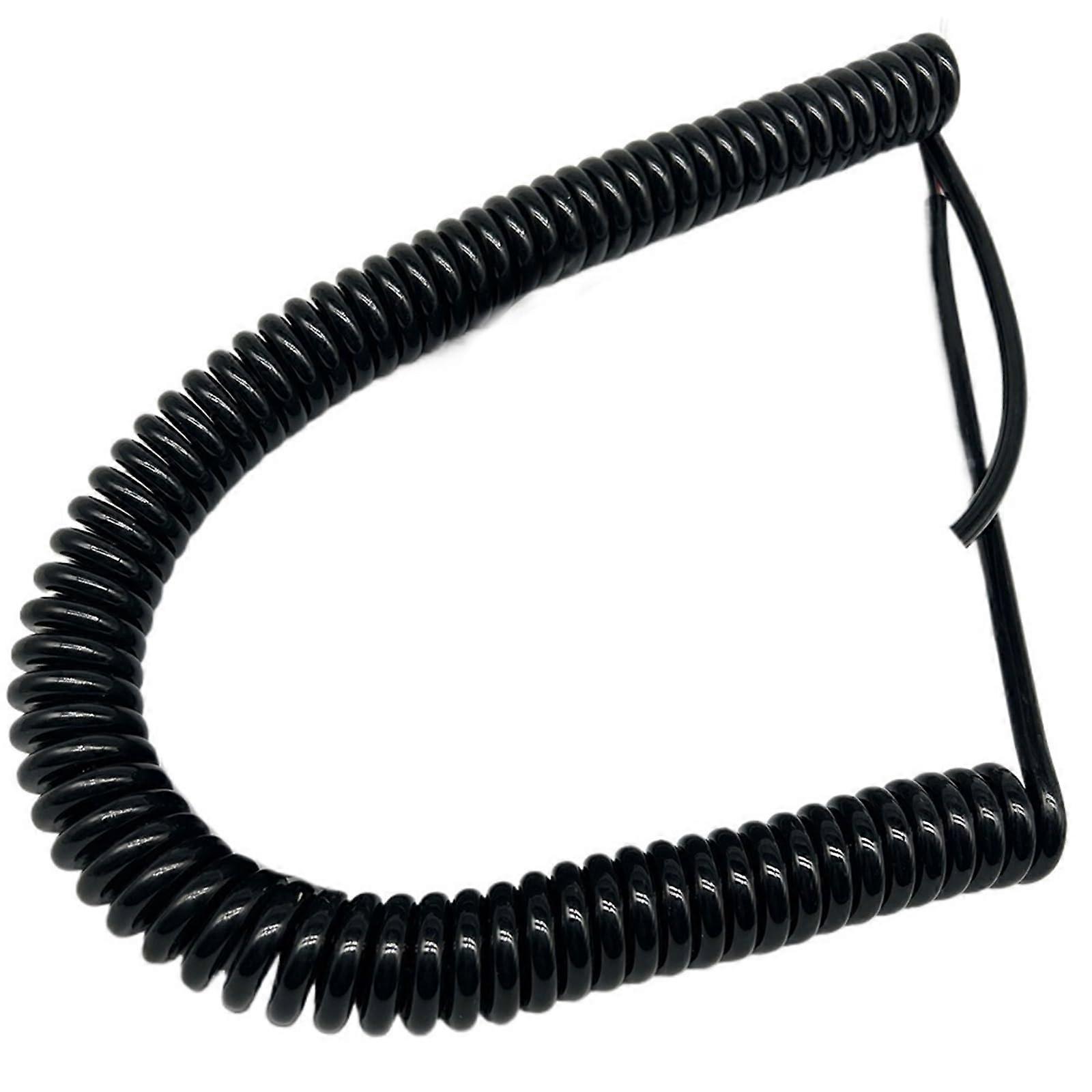 Coiled Power Cable Flex Curly Spring Cord, 2core 1.5 mm Grounding Spring Wire, 0.5 Meter Retractable Spiral Cable