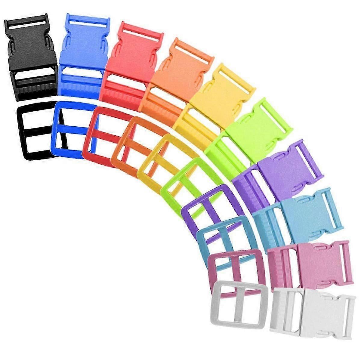 30 قطعة من أبازيم مشبك بلاستيكية ، 25 مم ، قابلة للتعديل ، أبازيم تحرير بلاستيكية (10 ألوان)