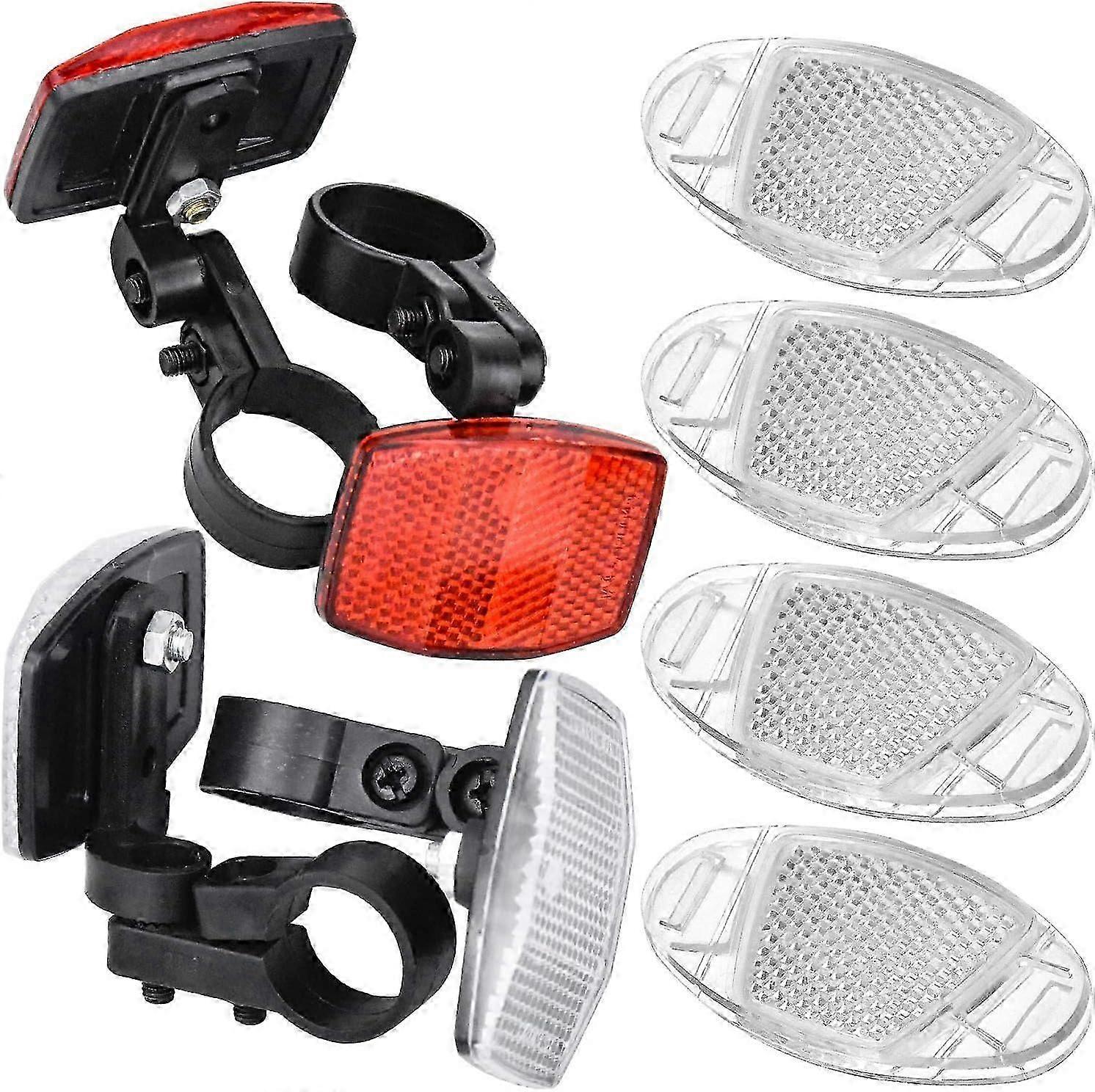 8pcs Bicycle Spoke Reflectors with Handlebar and Seat Tube Brackets