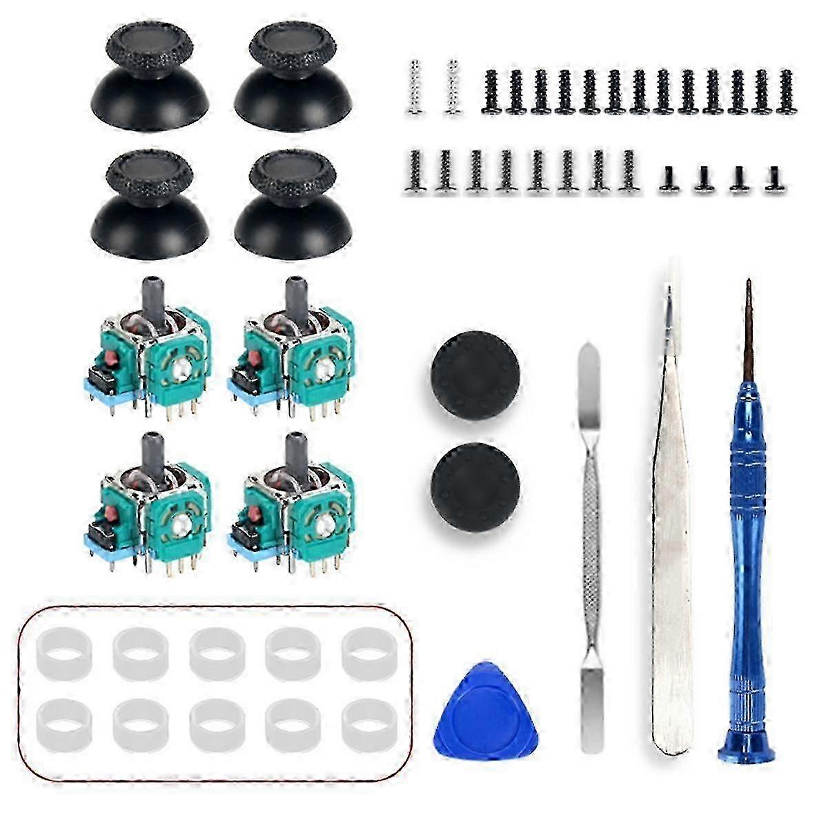 4PCS Analoger Joystick mit Kappen für 3D Analog Joystick Potentiometer und 10 Joystick Gummi