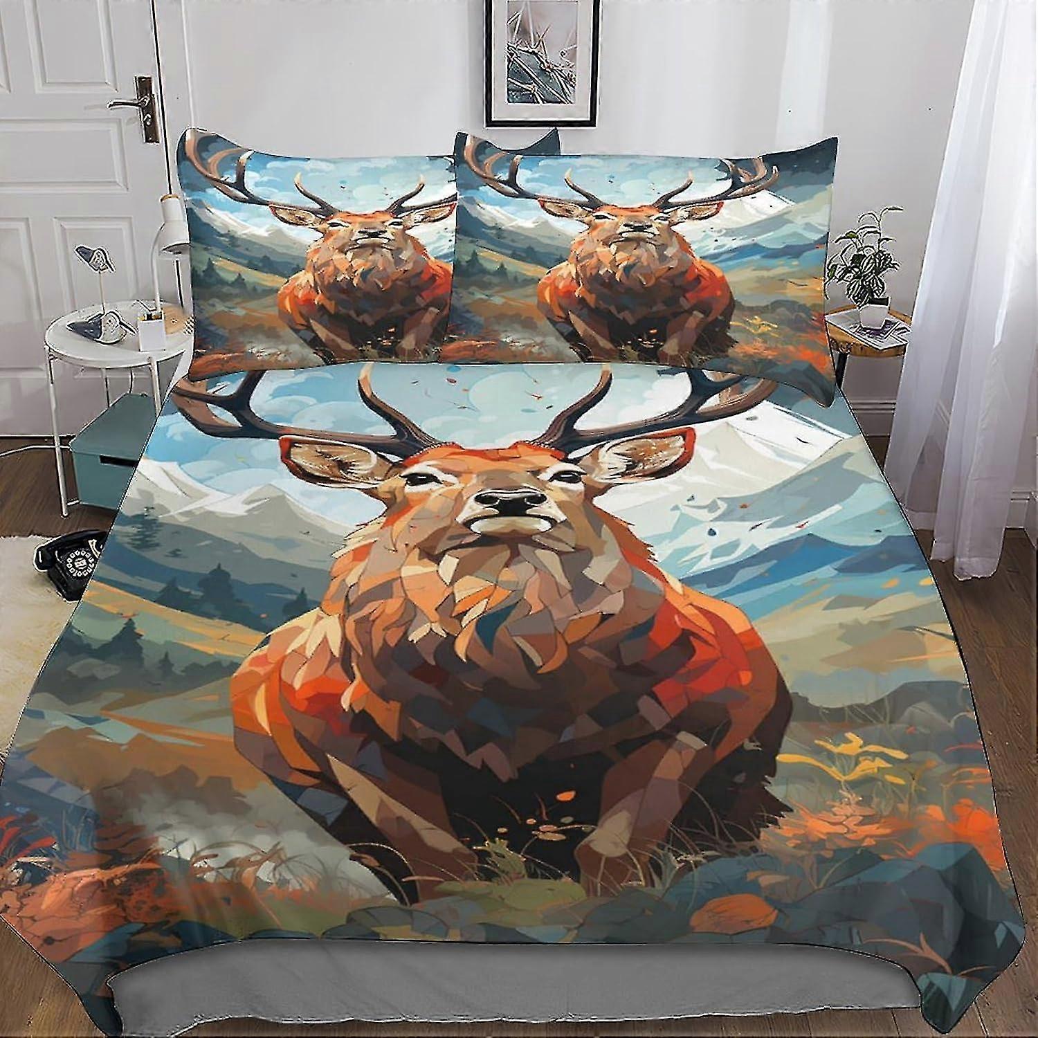 Conjunto de capa de edredom 3D para animais selvagens Conjunto de capa de edredom conjunto de cama com fronhas de microfibra Capa de cama com zíper Conjunto de 3 peças
