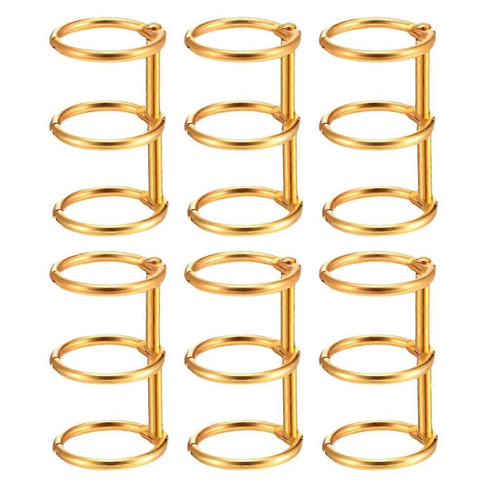 Metal Notebook Rings Loose-Leaf Binder DIY Projects Round Simple Design 6Pcs