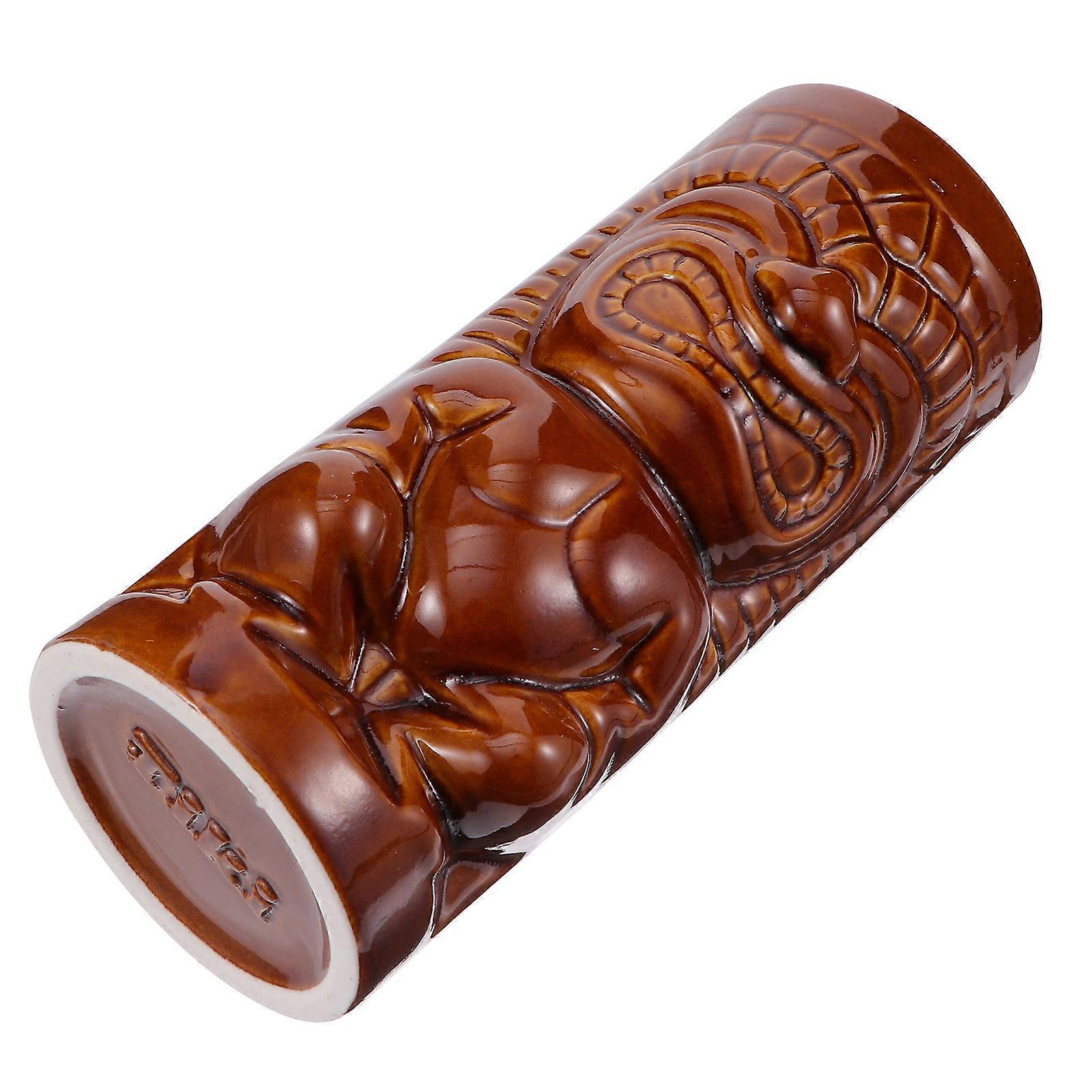 Here's a refined and professional product description for your **Ceramic Tiki Cocktail Mug**:
**Ceramic Tiki Cocktail Mug – Hawaiian Style