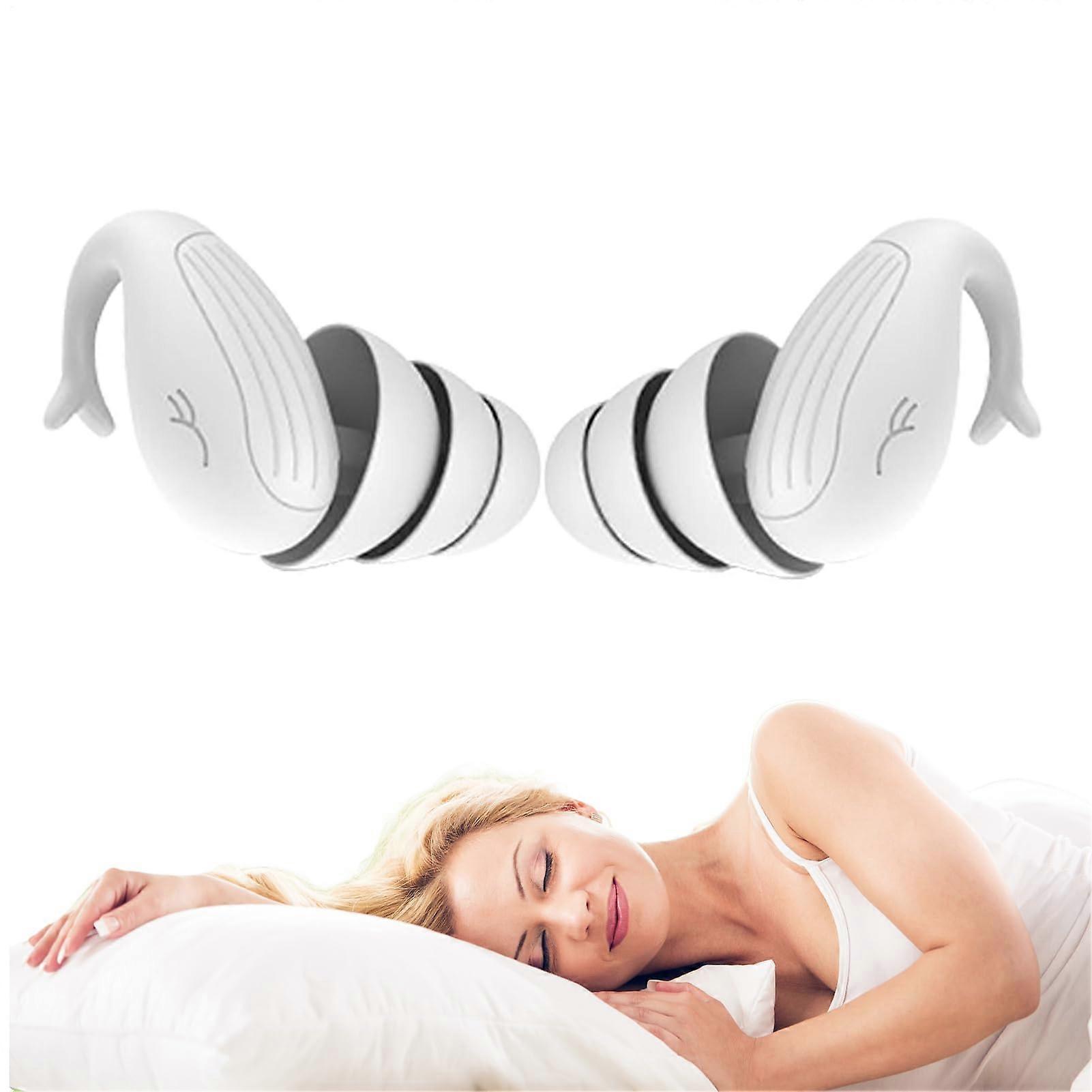 Motorcycle Earplugs Silicone Earbuds, Noise-Reducing Earplug For Racing, Touring, Sleeping, White, 0.59x0.39x0.2 In