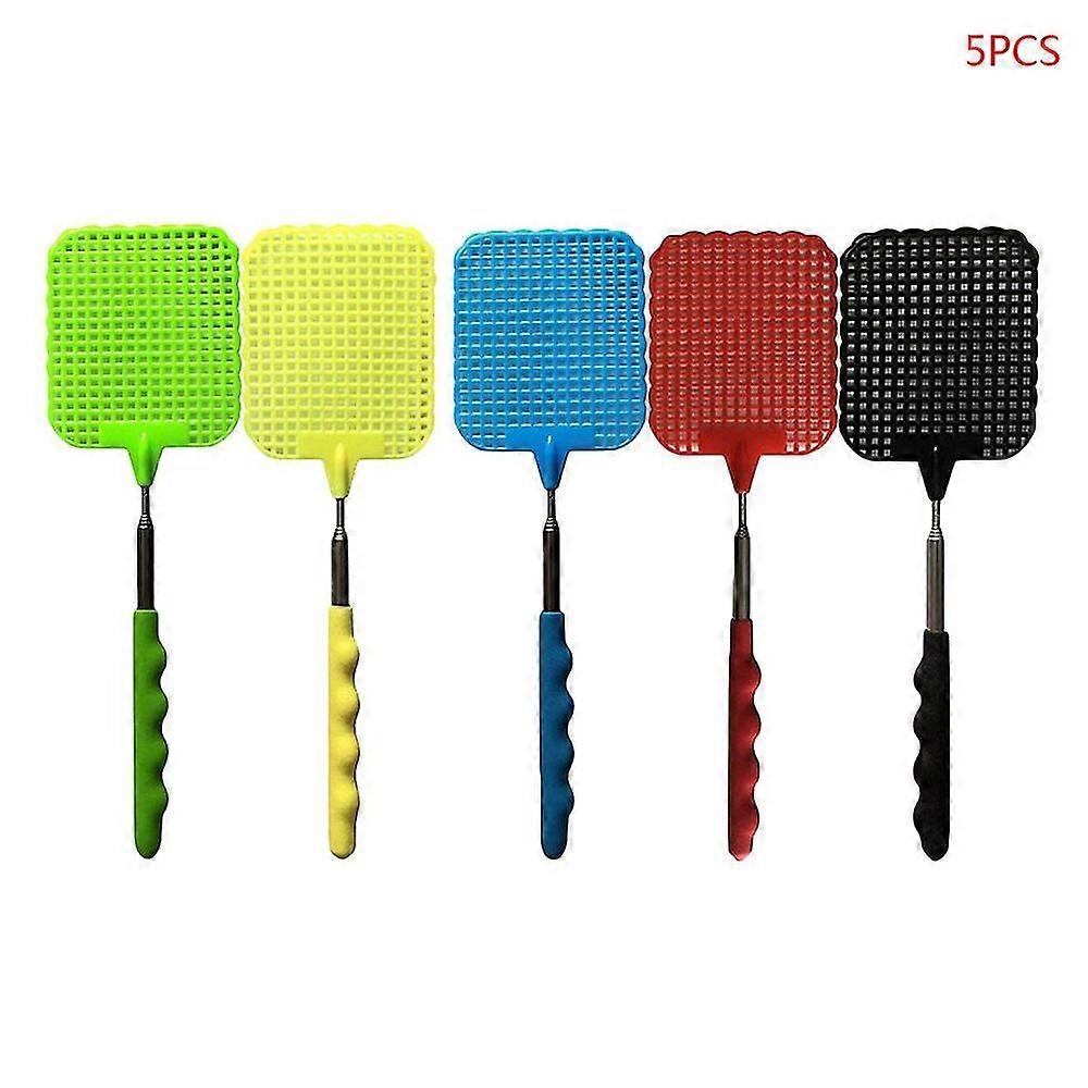 5pcs Extendable Fly Swatter Prevent Mosquito Insect Killer Pest Control Telescopic Racket Household Tools FT
