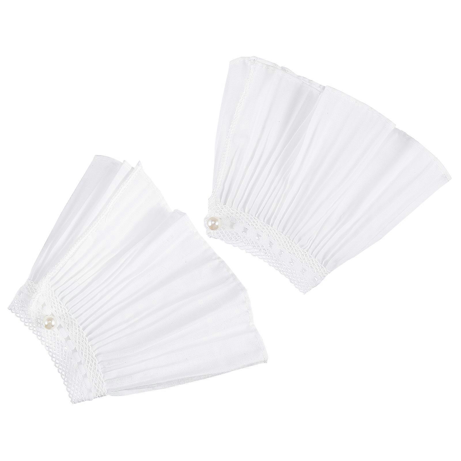 1 Pair Mesh Lace Sleeve Extensions for Dresses & Shirts – Creative Pleated Design, Comfortable & Breathable for Women