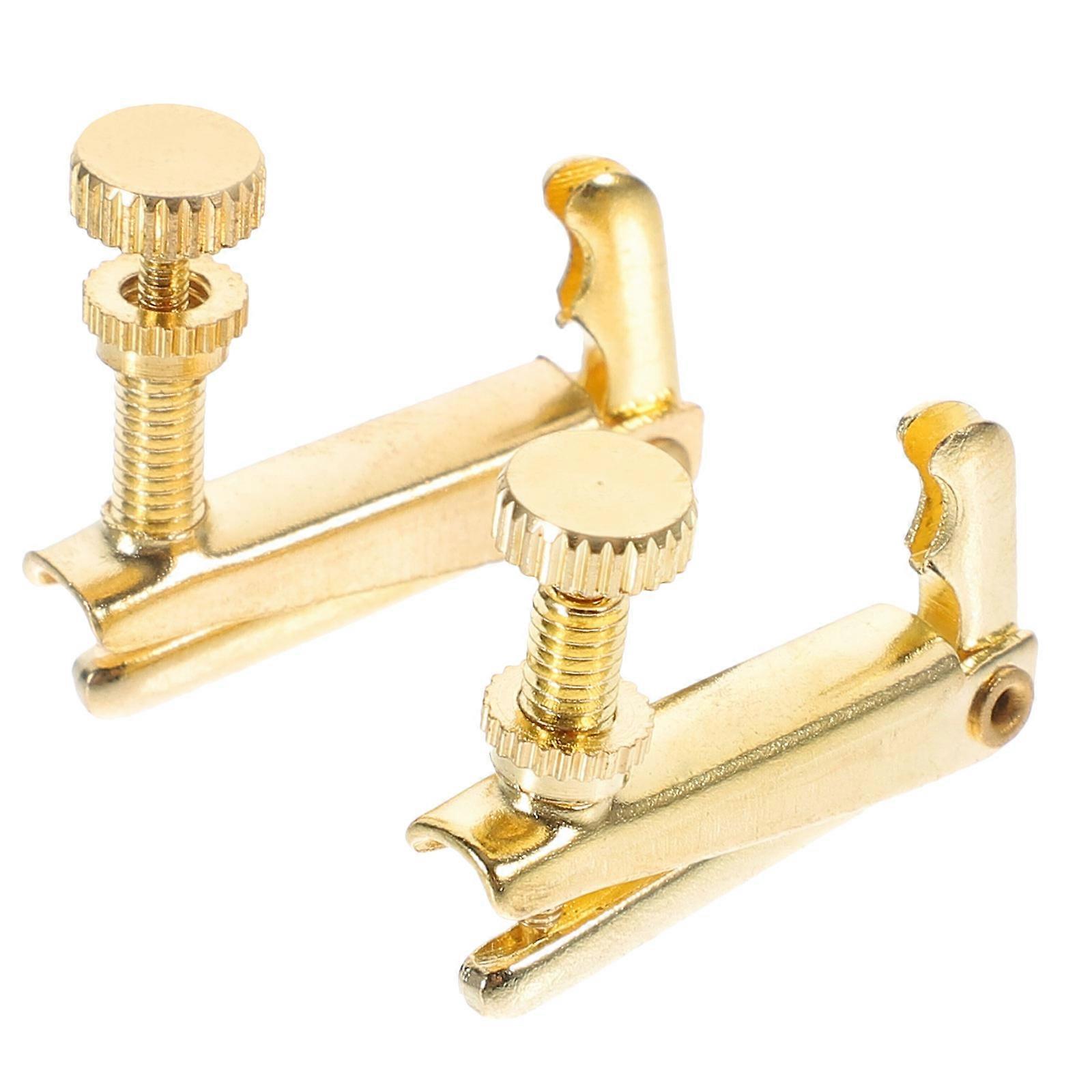 String Adjustment Violin Fine Tuners Tuning Pegs Music Practice Golden 2Pcs