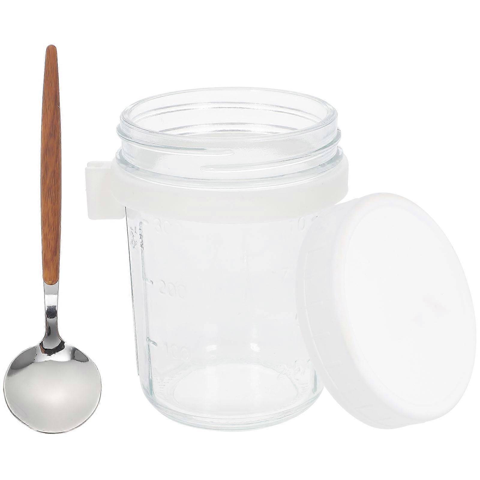 Overnight Oats Jars With Spoons For Christmas Sealed 350ml Stainless Steel 1Pack