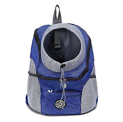 Dog carrier bag, pet backpack breathable mesh travel for small blue