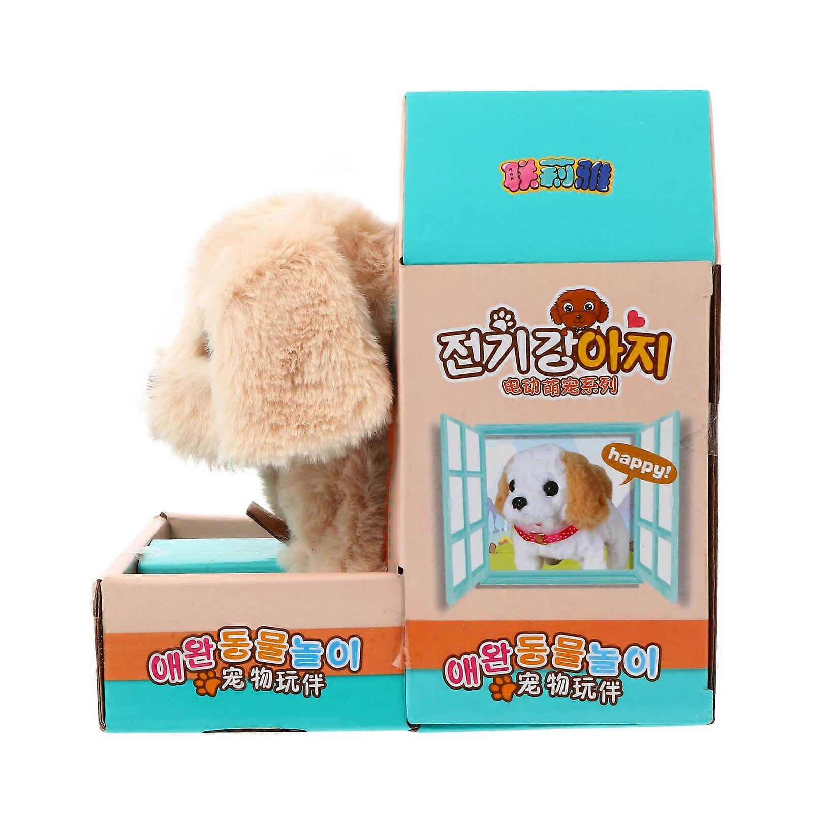 Electric Simulation Dog Realistic Interactive Stuffed Animal for Birthdays, Christmas, Desktop Decoration Random Color