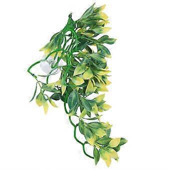 Kunstmatige reptielenplanten Levensechte plastic plant hangende bladeren decoratie met zuignap voor reptielen Terrarium Fish TankT-153E2YMJJ