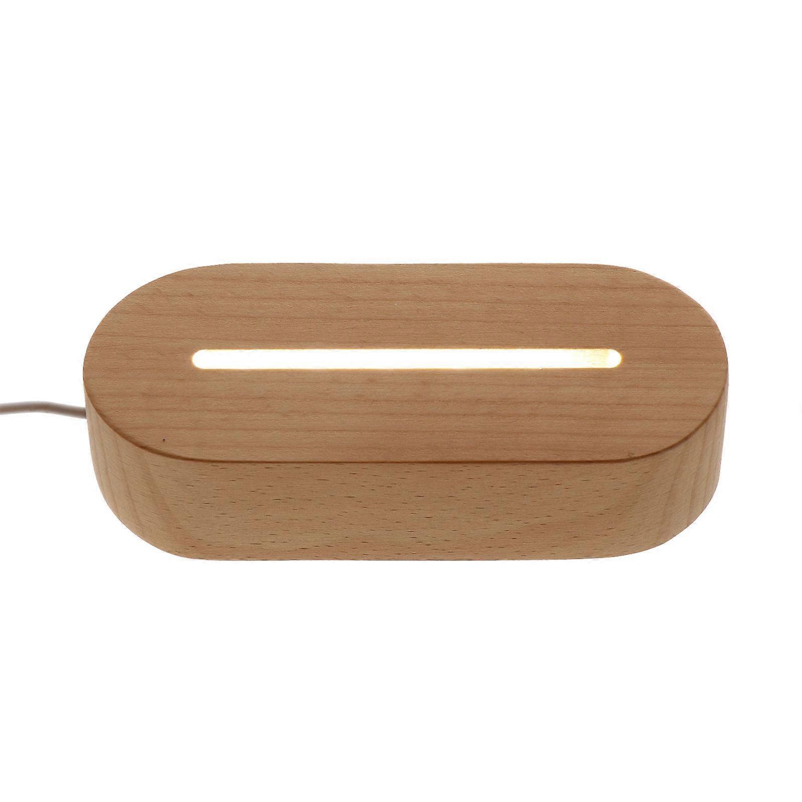 Nightlight Base Display Stand With Light For Bedroom Decoration Light Brown Color Compact Size 1Pack