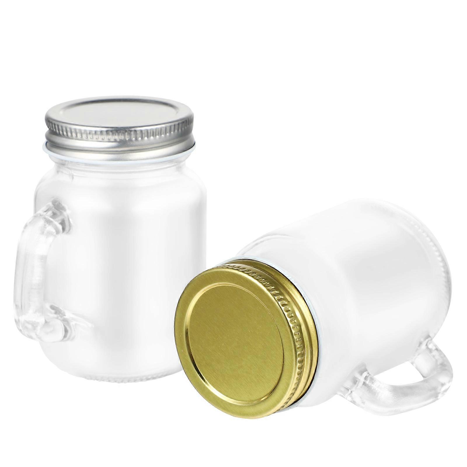 Mason Jars with Lids for Storage Use Made of Glass and Alloy 6 Pieces Transparent