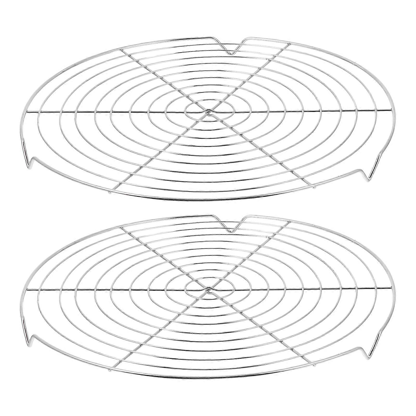 Stainless Steel Cooling Rack 2Pcs Silver Kitchen Cooler for Baking Use Maximize Space