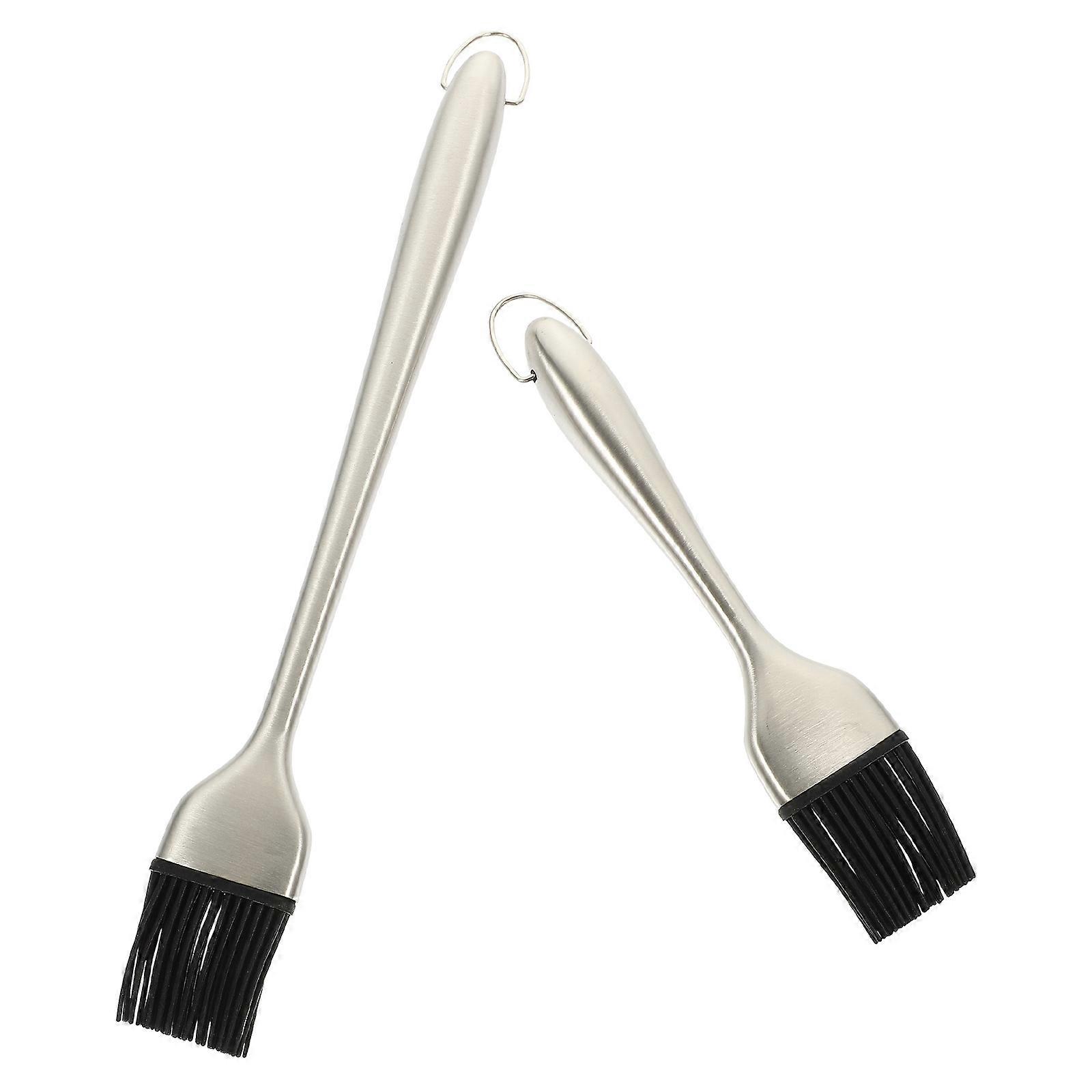 Stainless Steel Basting Brush for Grilling with Gentle Bristles and High Temperature Resistance 2 Pieces