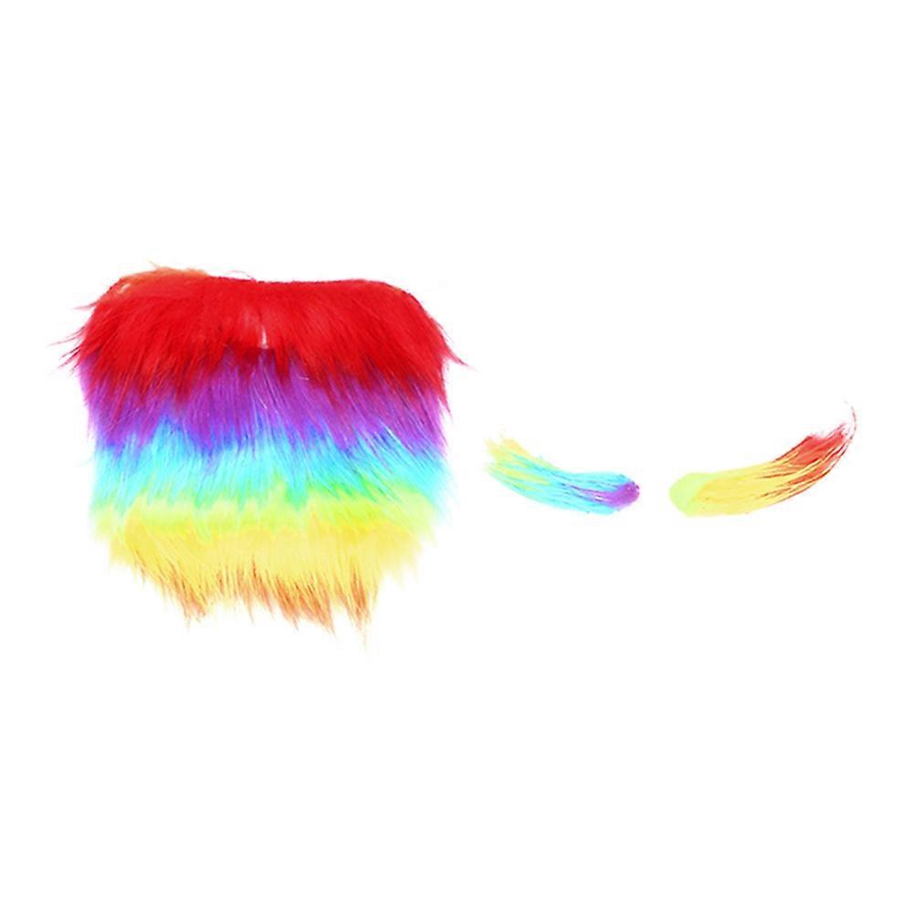 Costume Accessory Colorful False Beard Eyebrow Set Halloween Party Gathering 2Pack