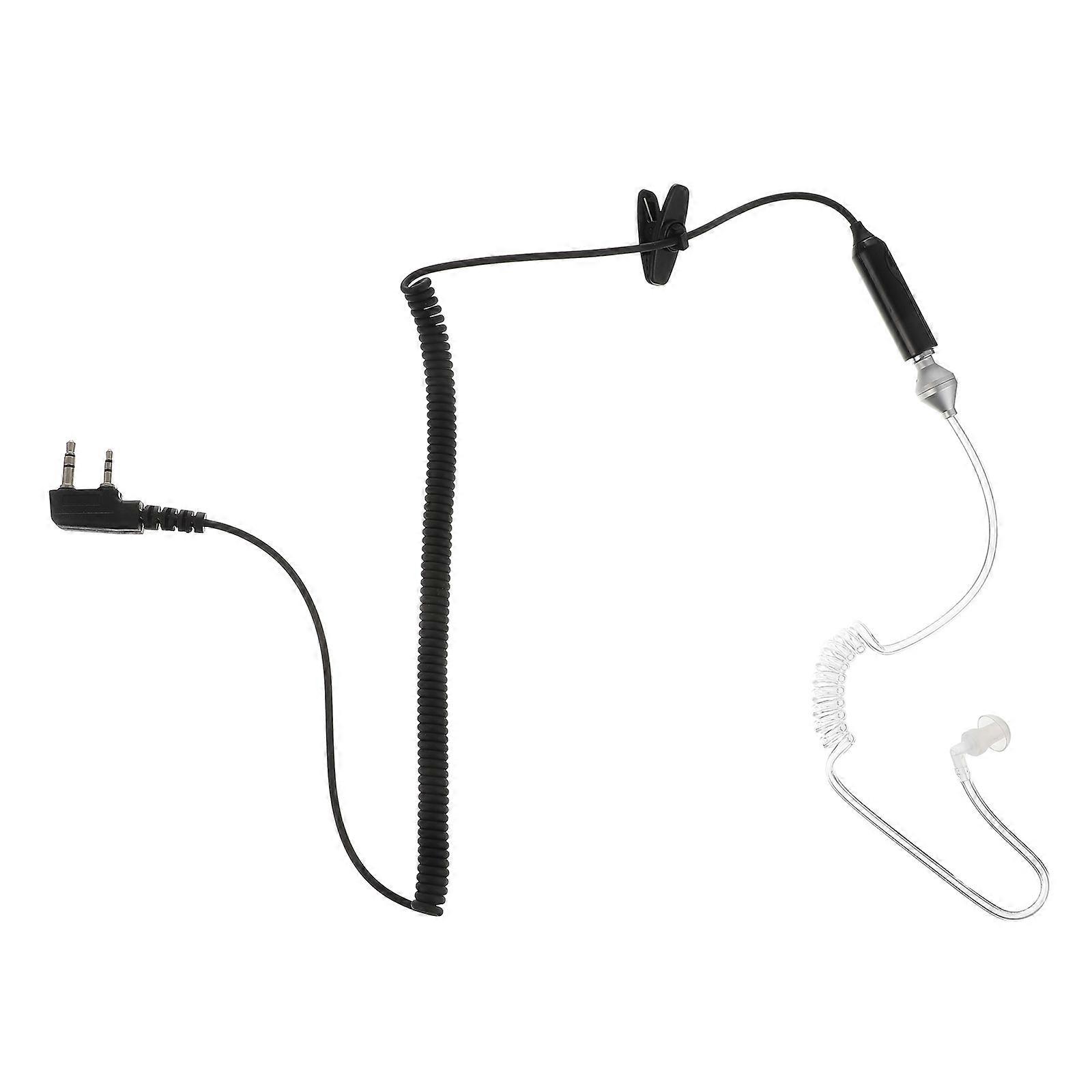 Wired Headset Adapter with Talk Listen Button for Two Pin Microphone, Compatible with Baofeng Radios for Clear Communication