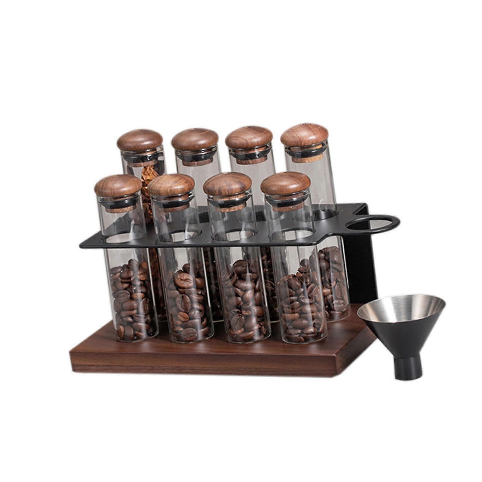 Handcrafted Wood Coffee Storage Jar With Gas Release Valves Ideal for Coffee Bean Leaves Spices Multicolor