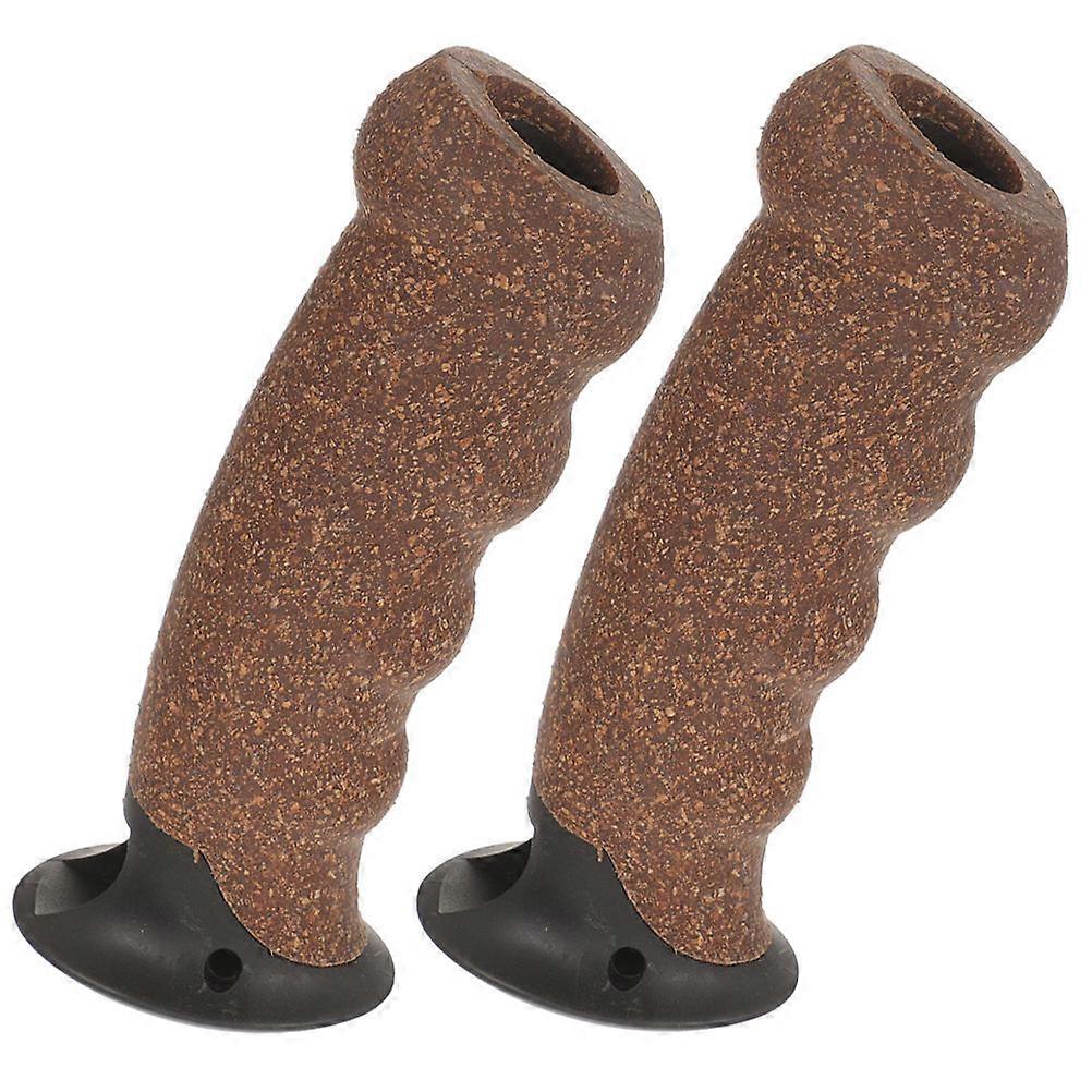 Trekking Stick Replacement Handles Cork Material For Ski Poles Hiking 13.00X5.50X4.50CM Easy To Install 2Pcs