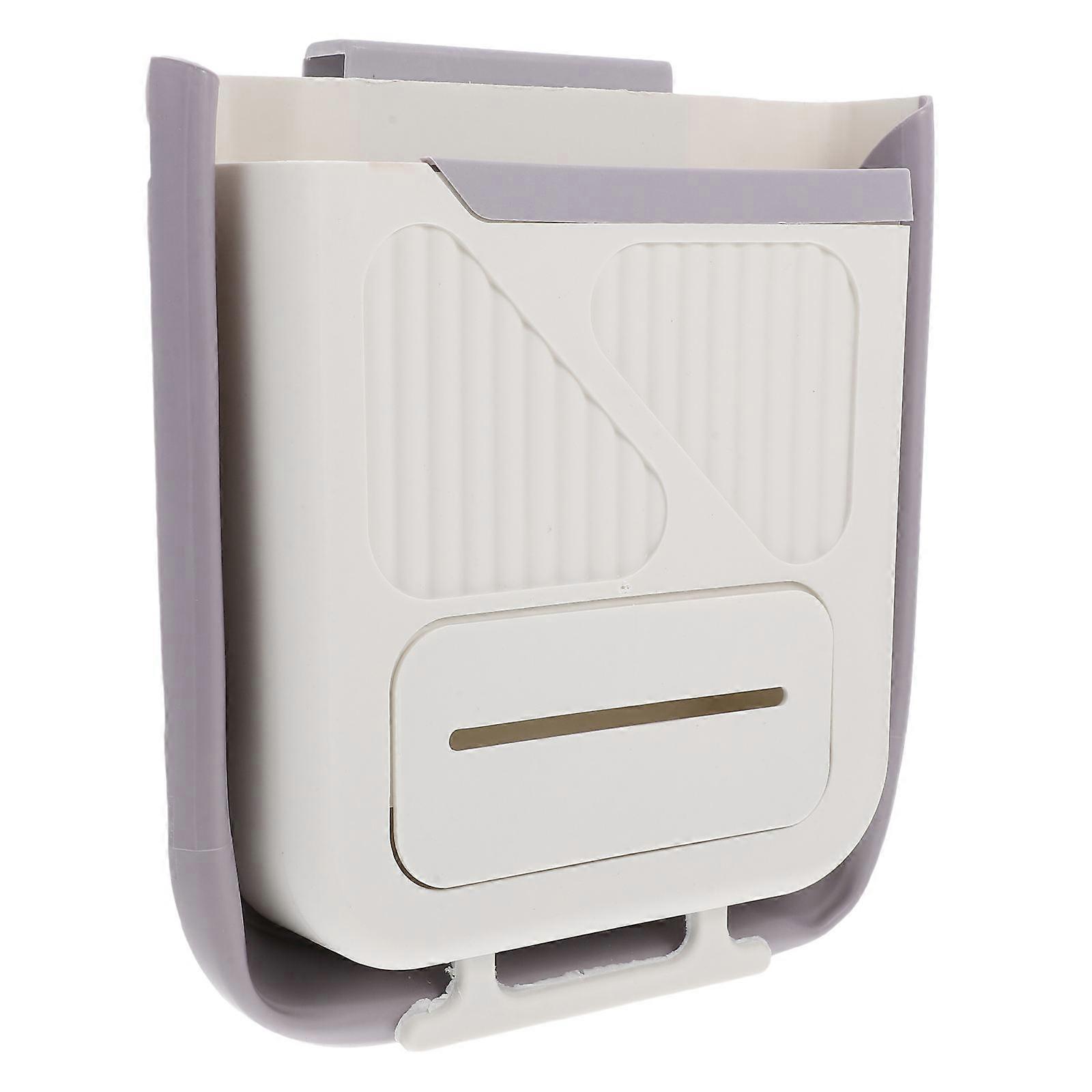 Wall Mount Trash Can Foldable for Waste Holding Assorted Color Plastic
