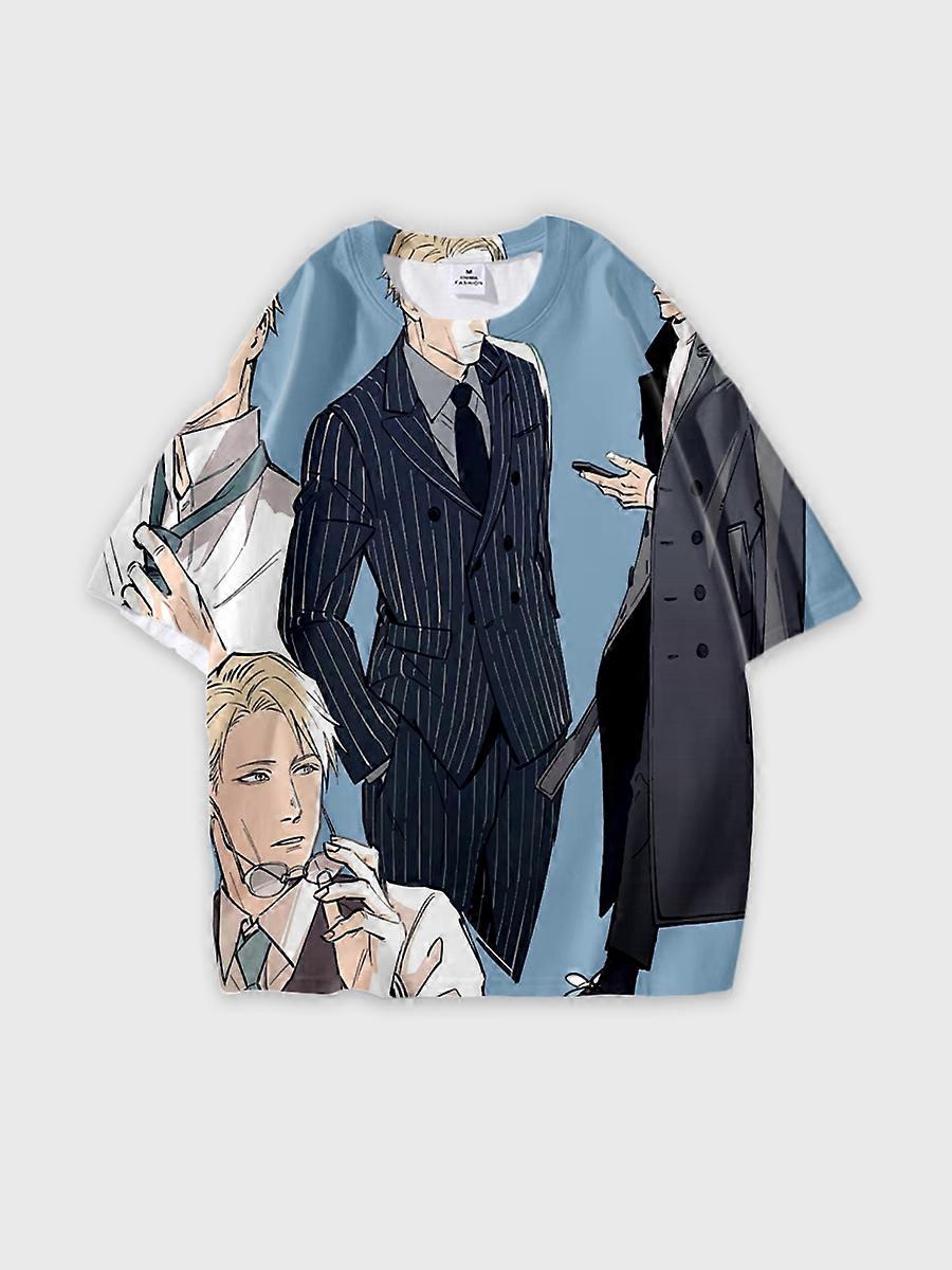 T-shirt round neck Character Pattern loose short sleeve P81