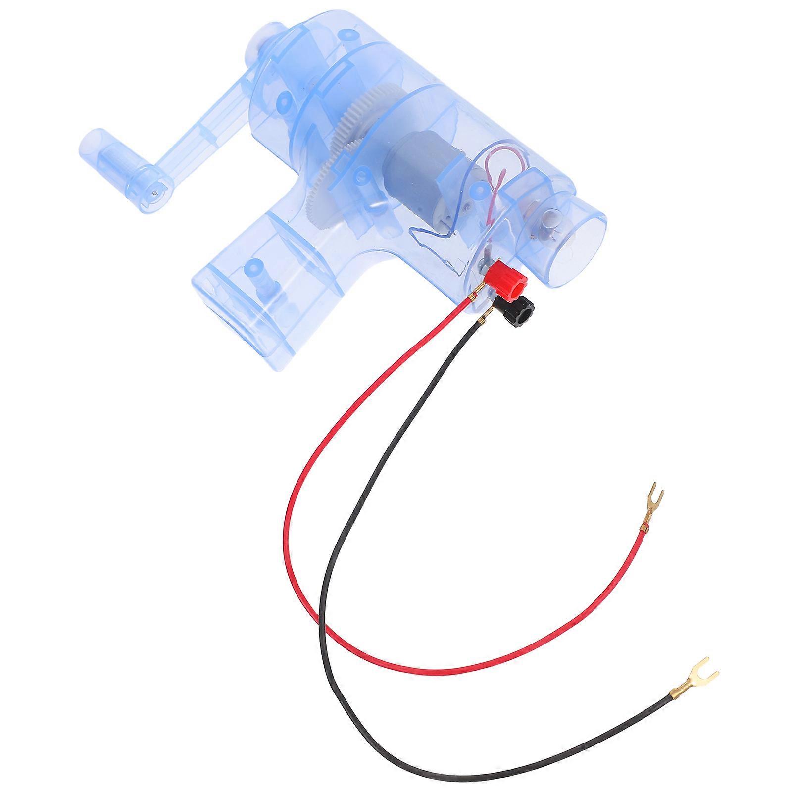Hand Crank Emergency Generator Physics Teaching Instruments 13.5X10Cm Blue Manual Power Generator 1Set