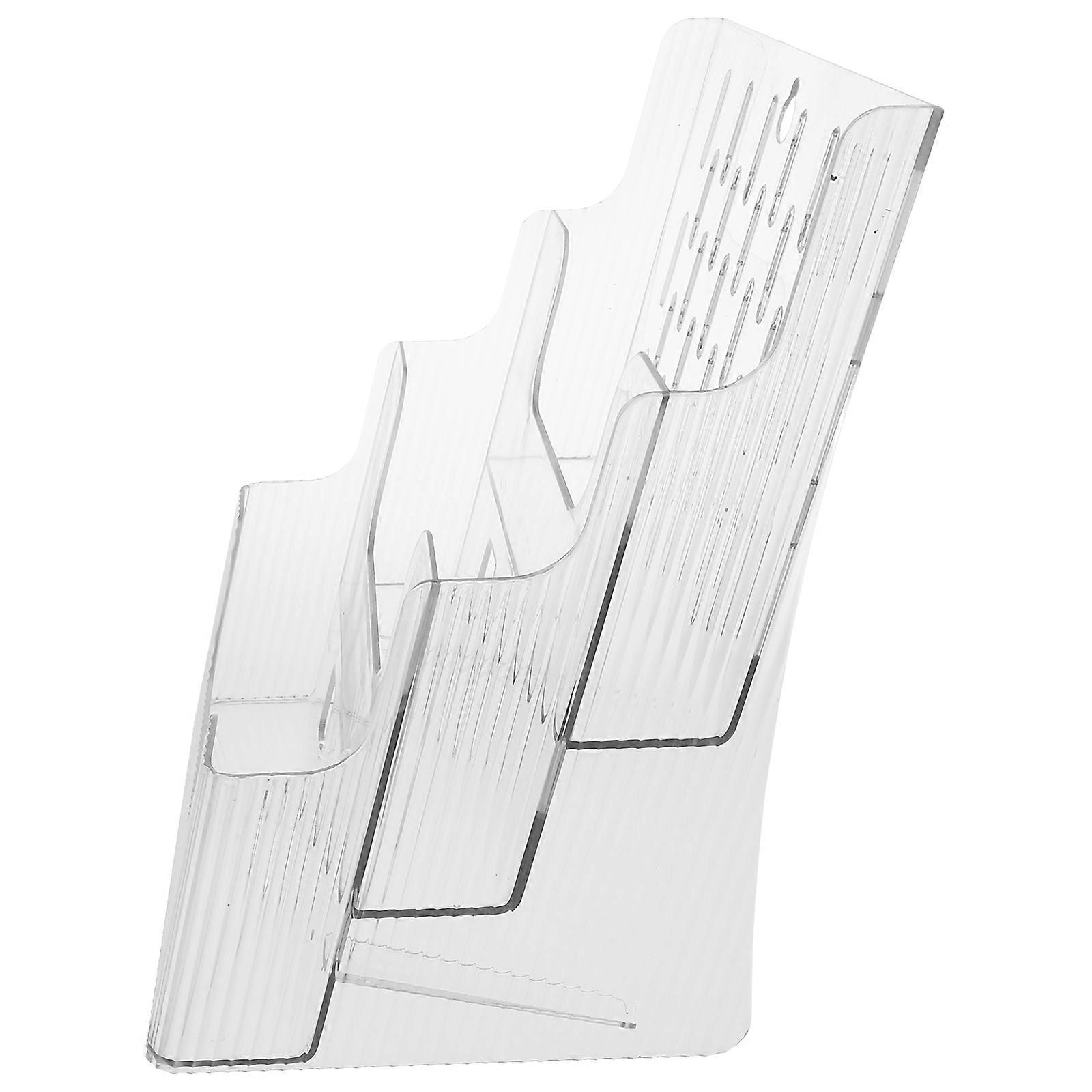 Transparent Acrylic Magazine Rack Desk File Stand For Brochures And Books Simple Organizer For Office Storage File Holder For Tidy Desktop