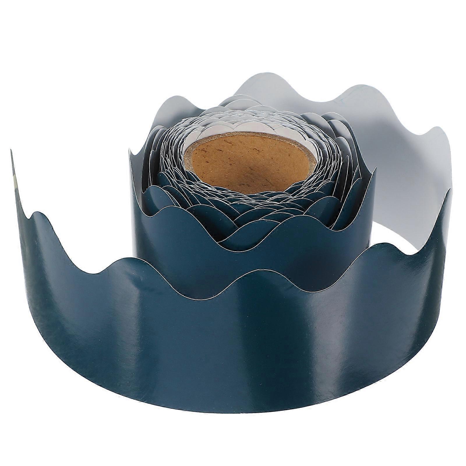 Black Coated Paper Border Decor for Classroom Bulletin Boards and Walls 1 Roll Scalloped Borders