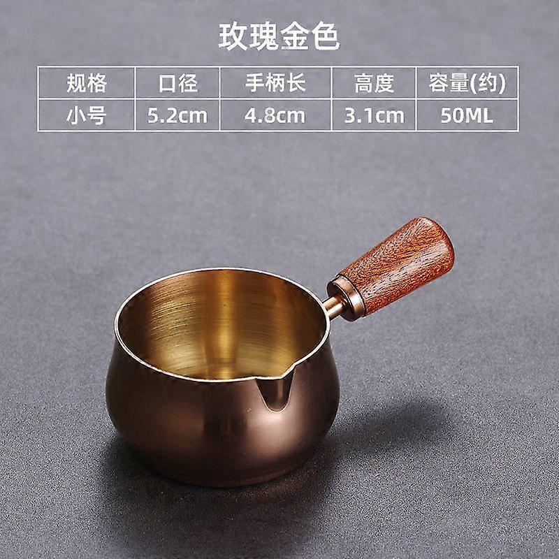 Tazza per salsa in acciaio inossidabile con manico in legno 60 ml Piccolo piatto da immersione Condimento per insalata Ciotola per condimenti Stampini per uso domestico e per feste