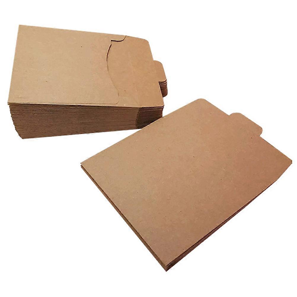 1 Set of 50Pcs Brown Paper Bag Kraft Paper Bag CD File Envelope Pouch