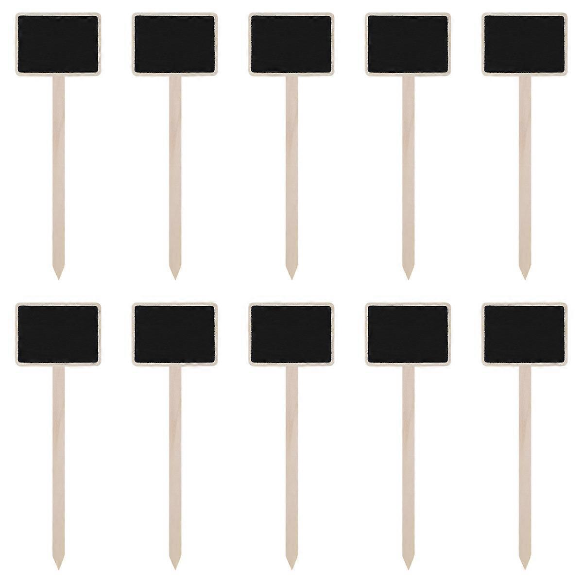 Mini Wooden Chalkboard Signs for Writing Use Black Color Timber Material Suitable for Garden Decorating 10 Pieces