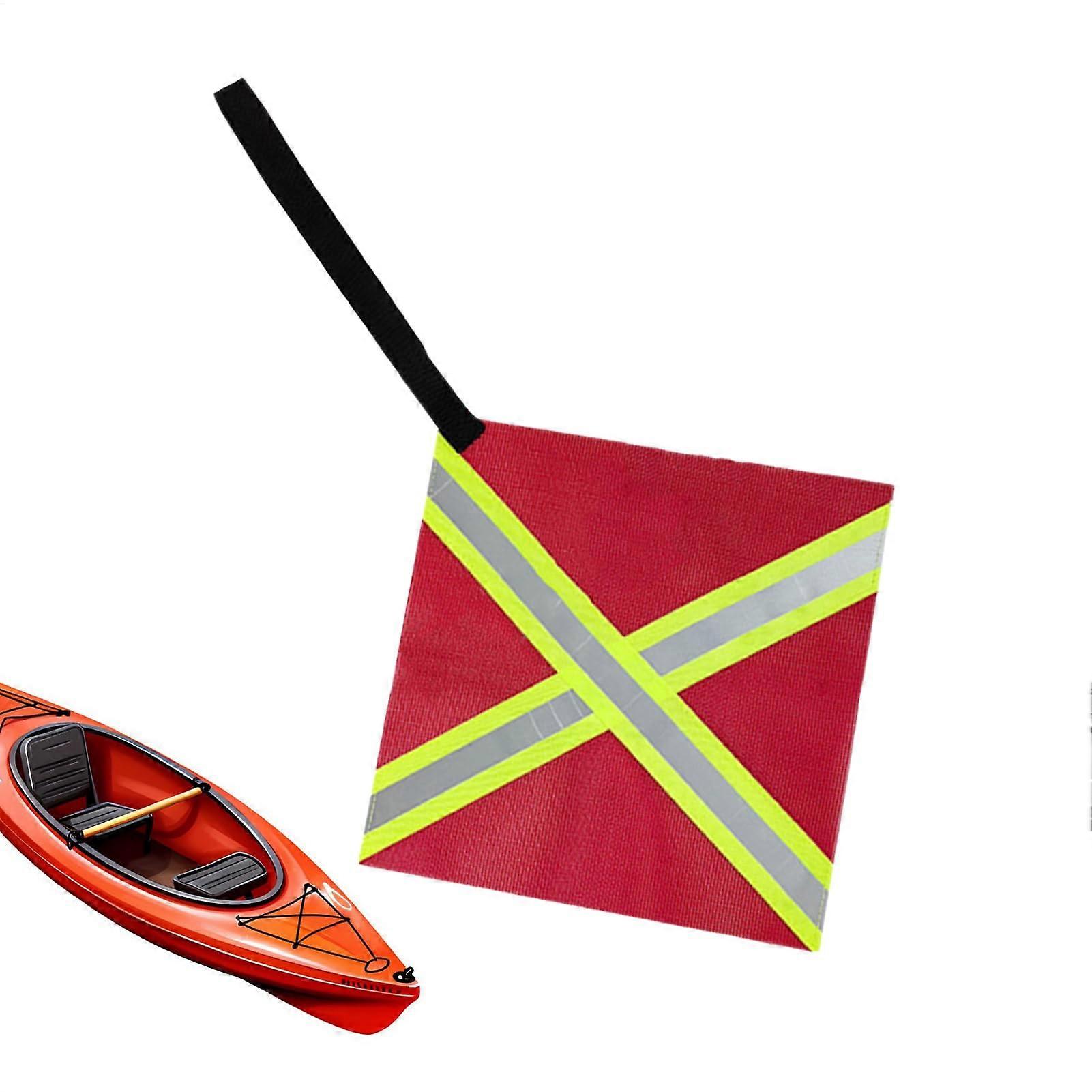 Red Warning Flag For Truck Load Kayak Travel Flag High-Visibility Reflective Waterproof Wear-Resistant Four-Sided Marker
