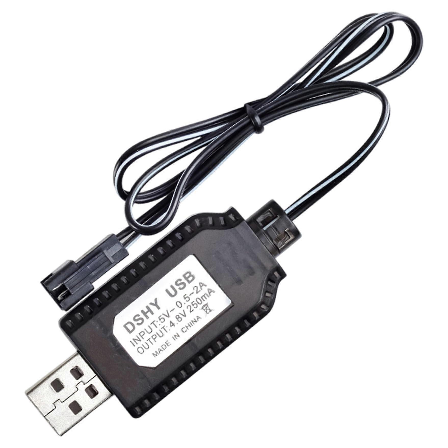 Universal 4.8V LiPo Battery USB Cable with Standard Plug, Compatible with RC Cars, RC Tanks, Airplanes, Boats, and Other Remote Control Toys.