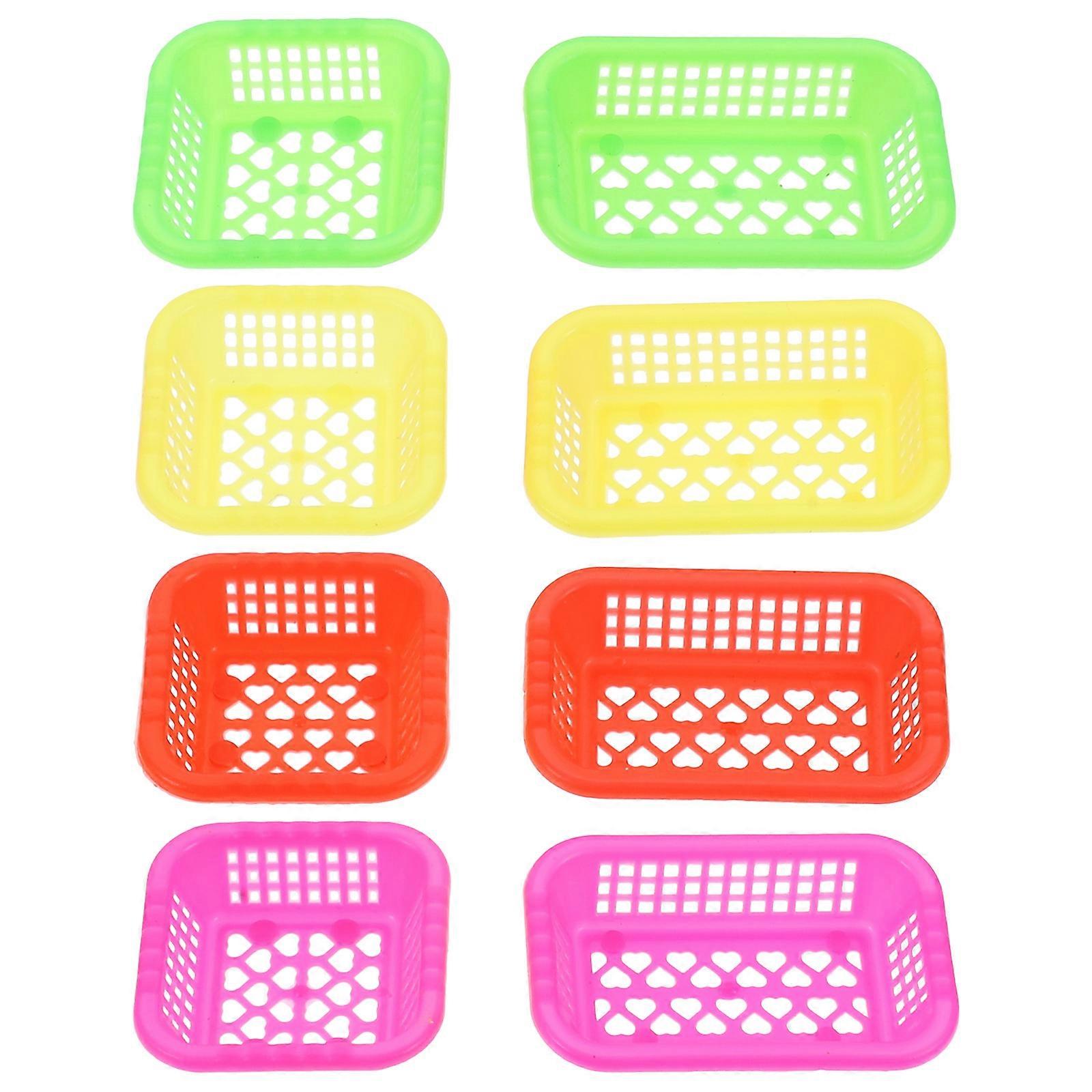 Plastic Basket Model 8Pcs For Craft Enthusiasts 5.20X3.30X3.20CM Assorted Color Storage Solution
