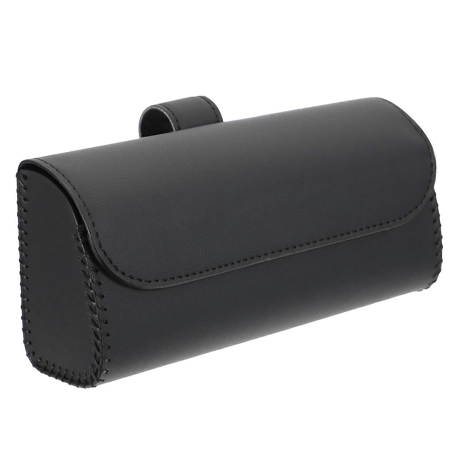 حافظة نظارات شمسية للسيارة لواقي الشمس ، حامل نظارات ، صندوق تخزين نظارات محمول متعدد الوظائف ، سهل التركيب ، استخدام جانب السائق ، أسود