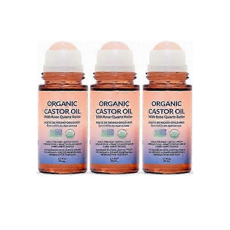 Pure Organic Golden Castor Body Oil Roll-On with Rose Quartz for Skin 50ML