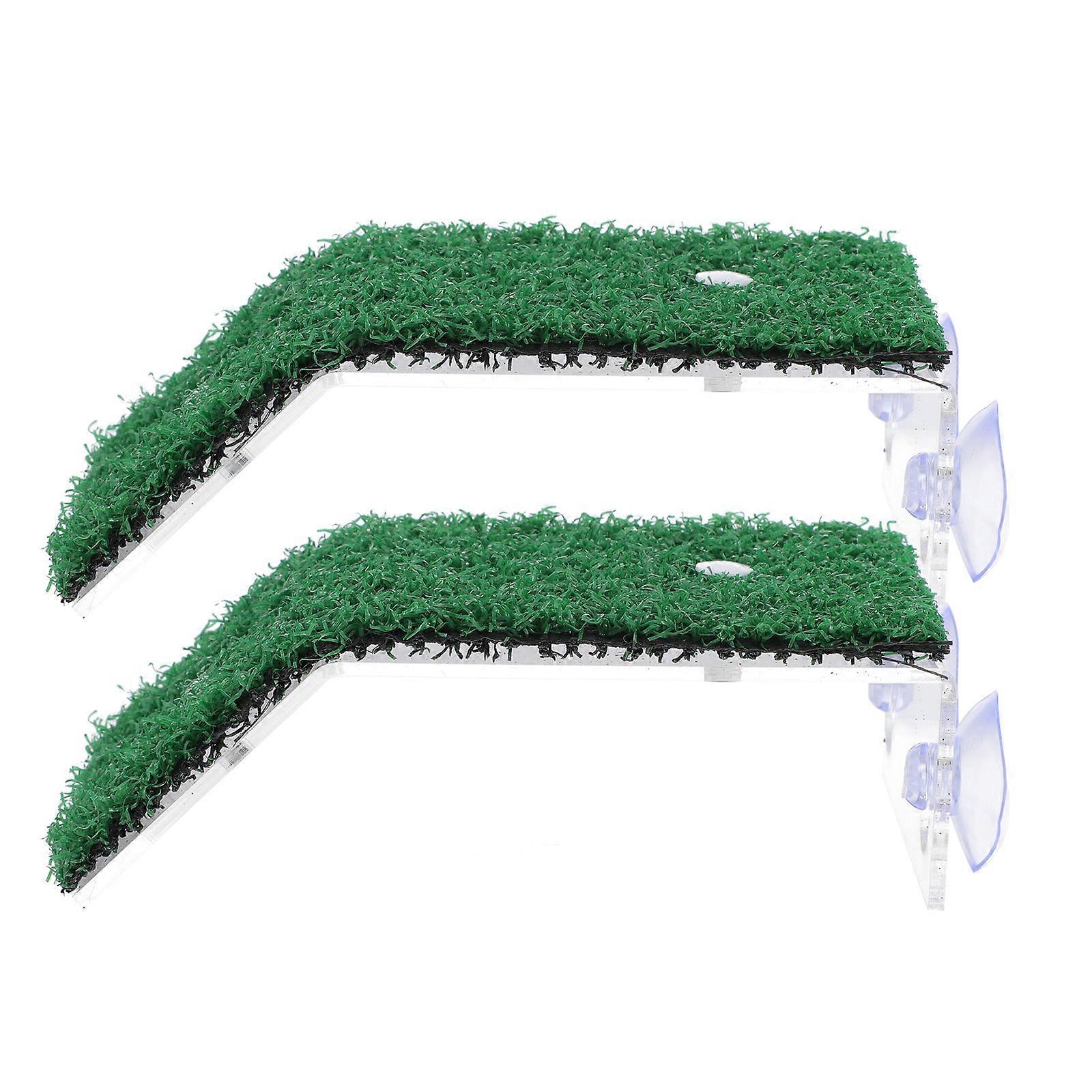 2PCS Turtle Basking Platforms Pet Supplies Reptile Simulated Lawn Platforms