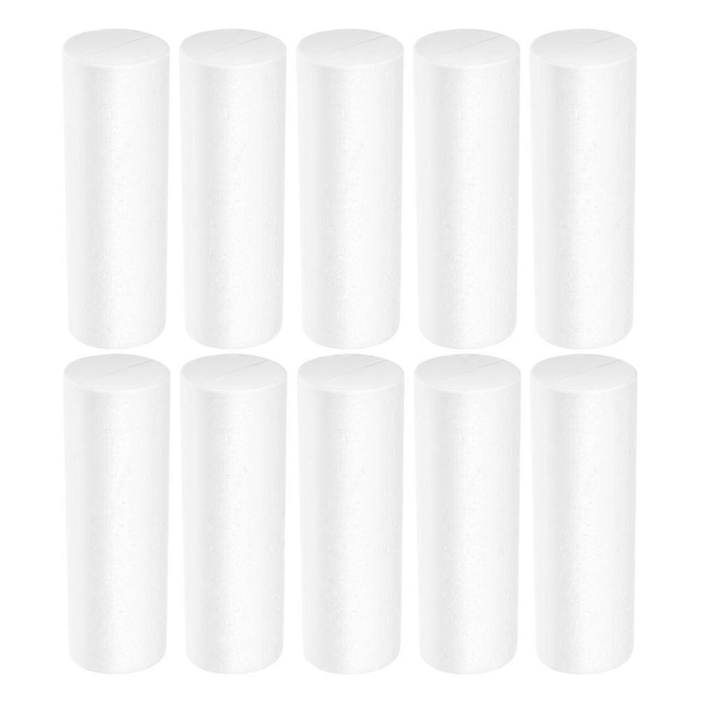 White Foam Cylinders for DIY Crafts and Decoration Lightweight Sturdy Material Perfect for Creative Projects 10 Pieces