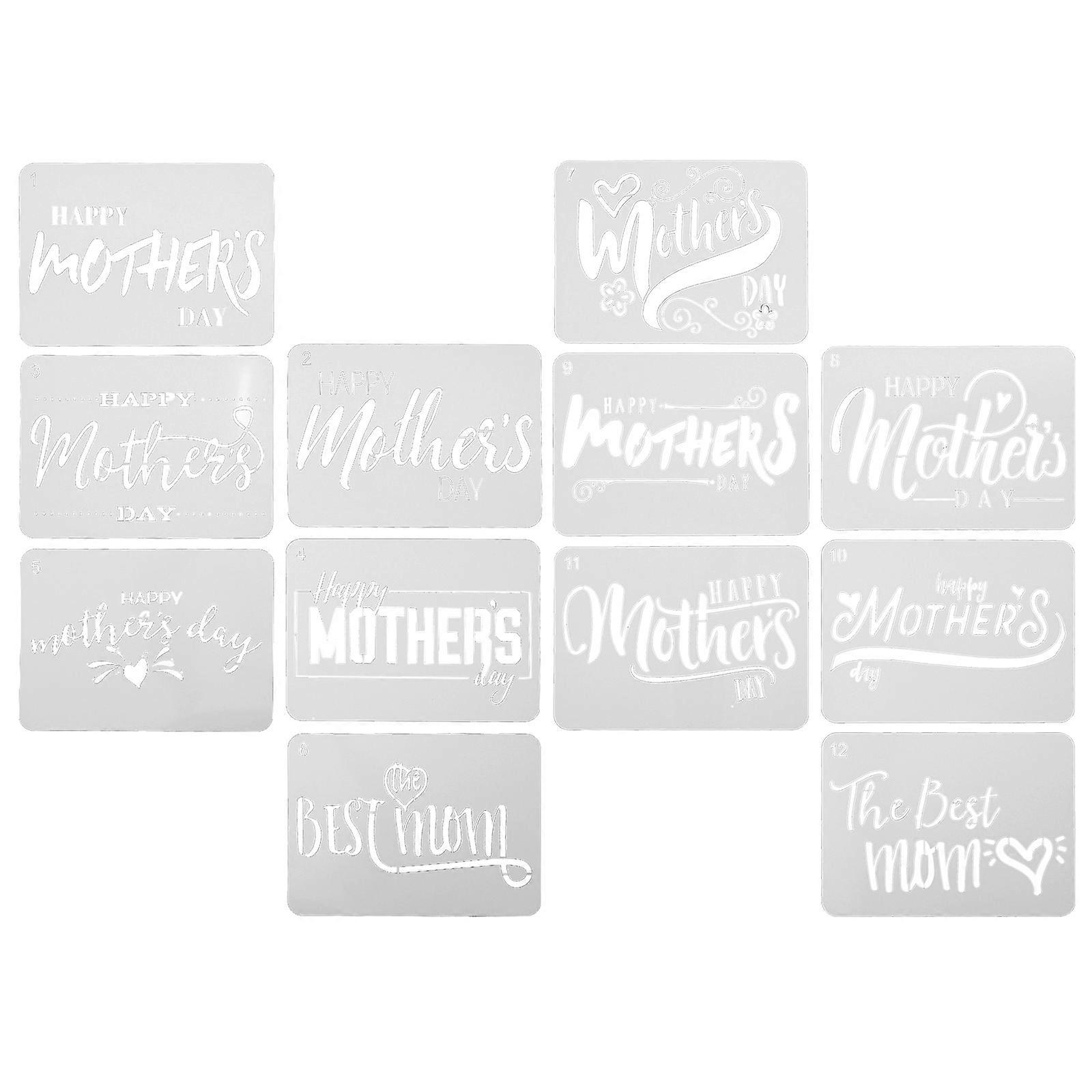 Graffiti Color Templates Set 12Pcs White For Children Wall Painting Unique DIY Templates Perfect For Creative Art Projects