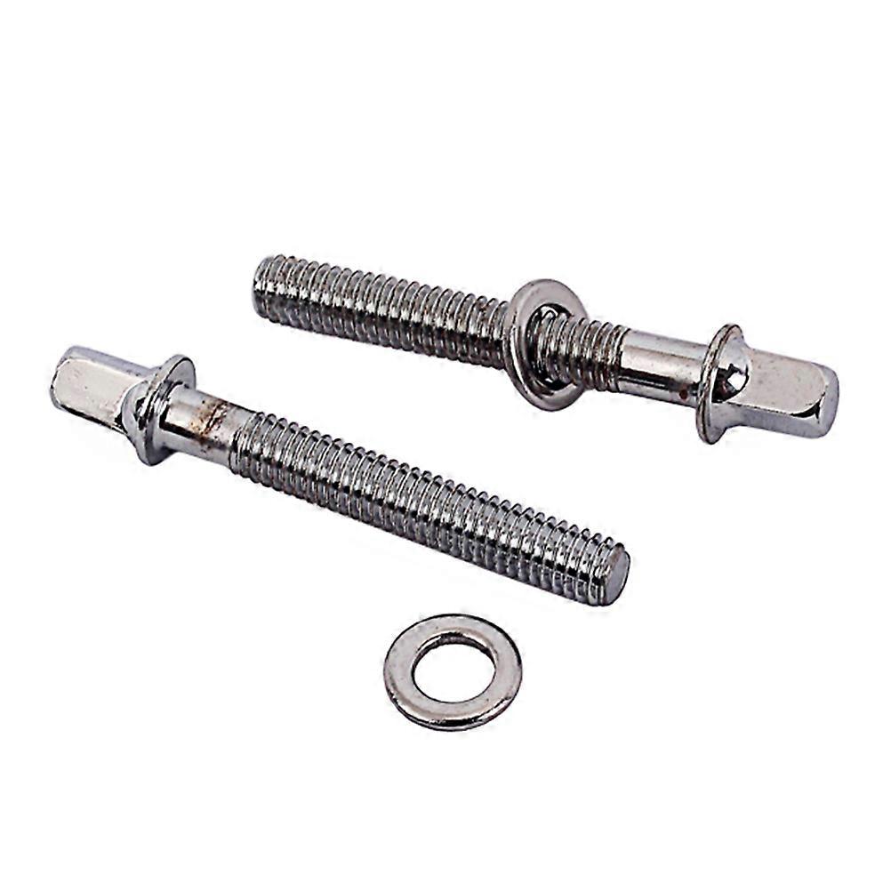 2PCS 50mm Stainless Steel Drum Mounting Screws Durable Fastener Tension Screws with Washers for Drum Lugs Silver